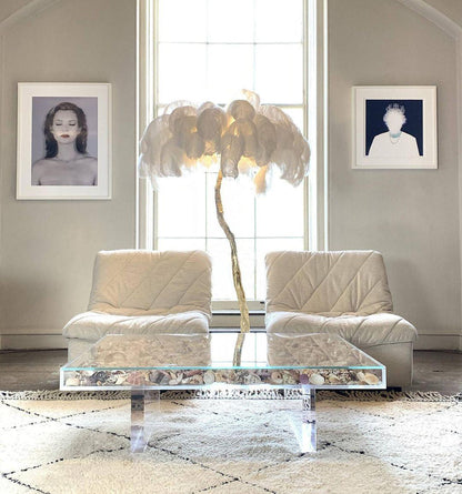 Ostrich Feather Brass Floor Lamp Floor lamp