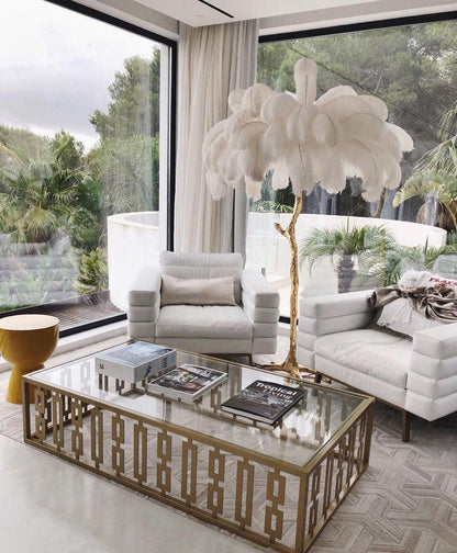 Ostrich Feather Brass Floor Lamp Floor lamp