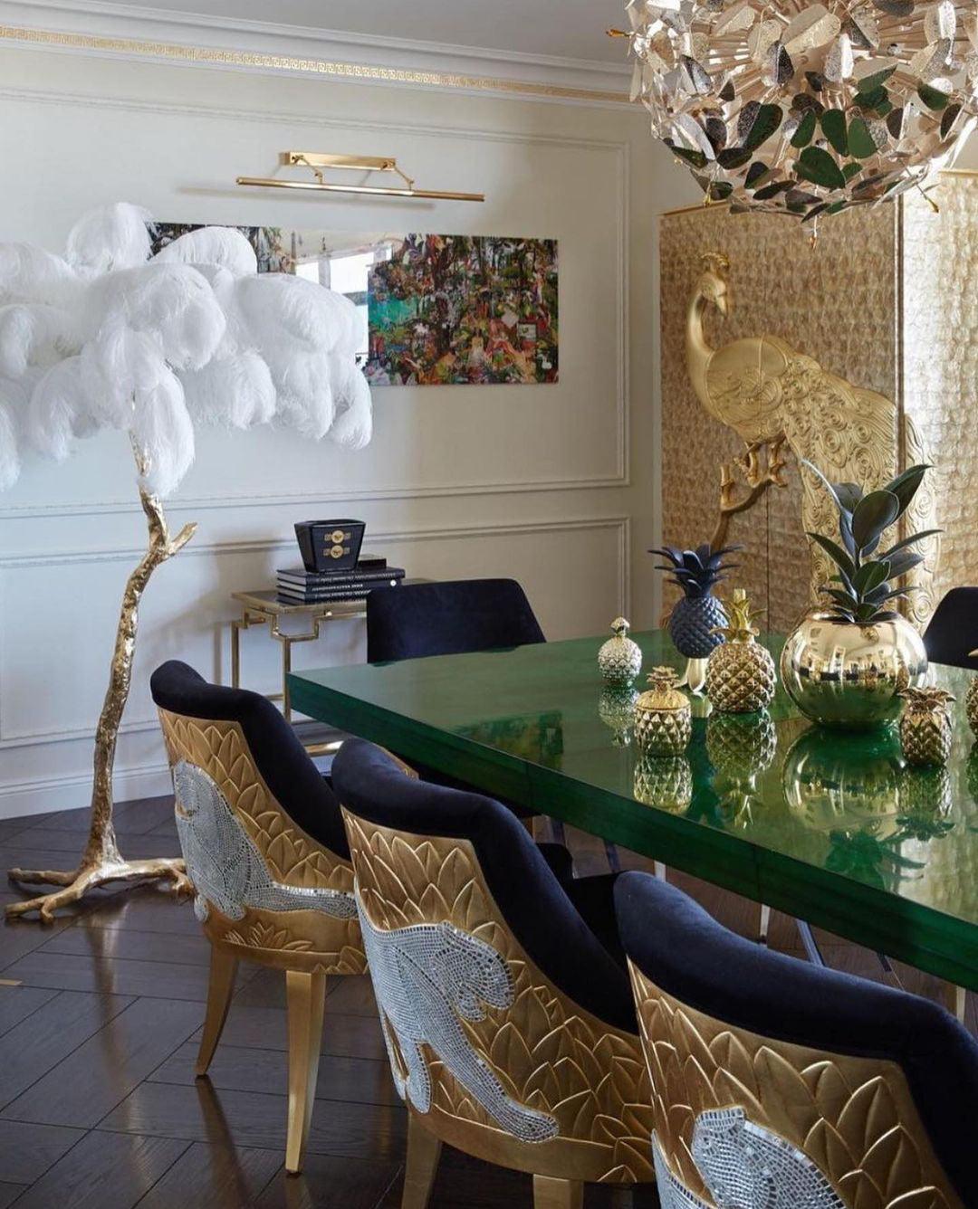 Ostrich Feather Brass Floor Lamp Floor lamp