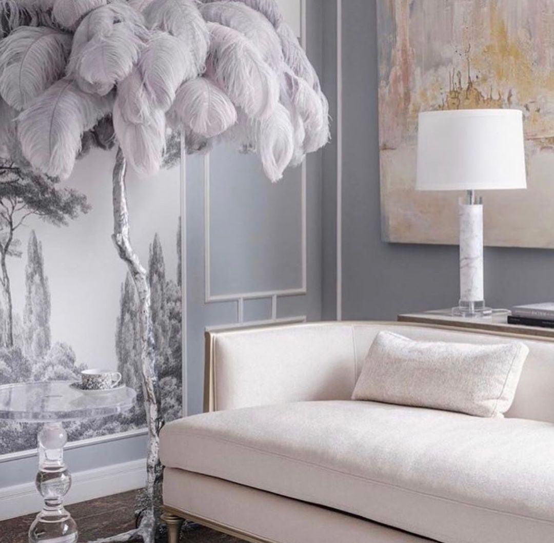 Ostrich Feather Brass Floor Lamp Floor lamp