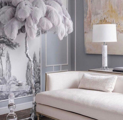 Ostrich Feather Brass Floor Lamp Floor lamp