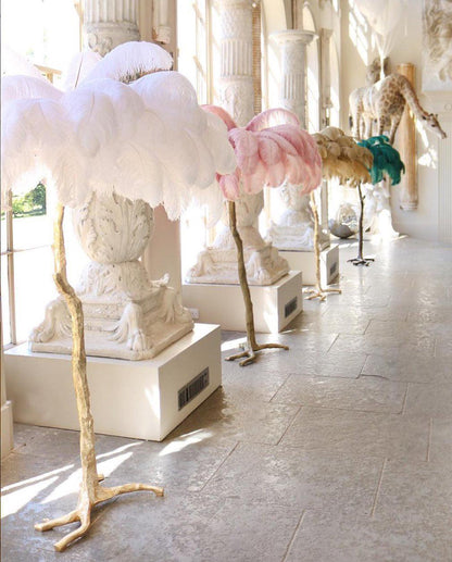 Ostrich Feather Brass Floor Lamp Floor lamp