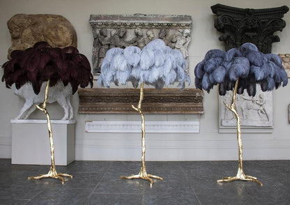 Ostrich Feather Brass Floor Lamp Floor lamp