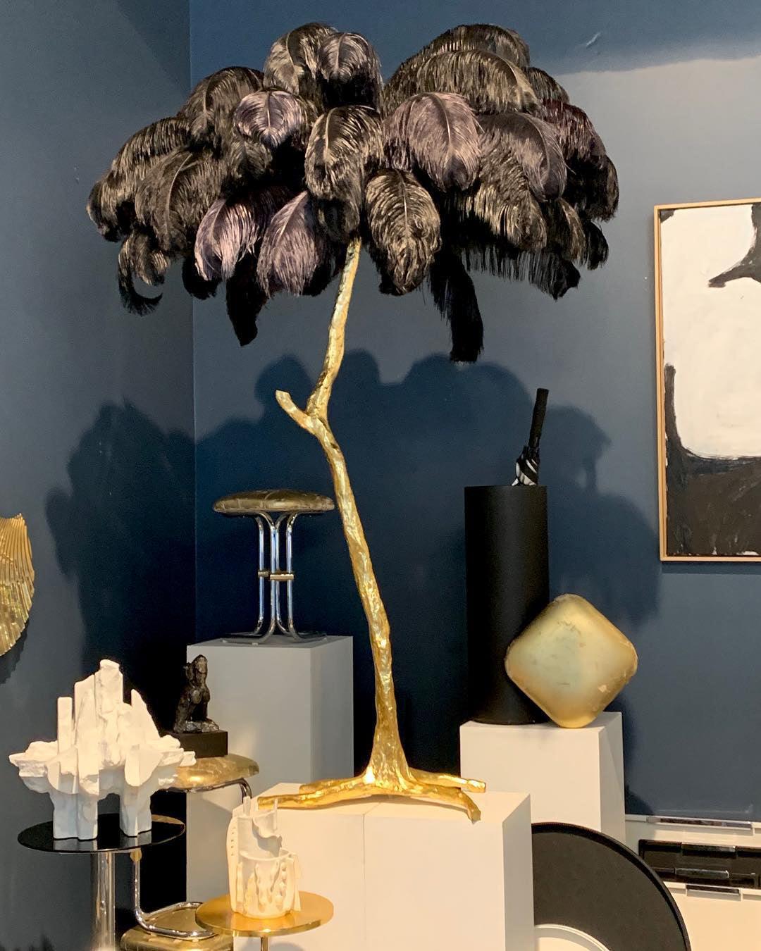 Ostrich Feather Brass Floor Lamp Floor lamp