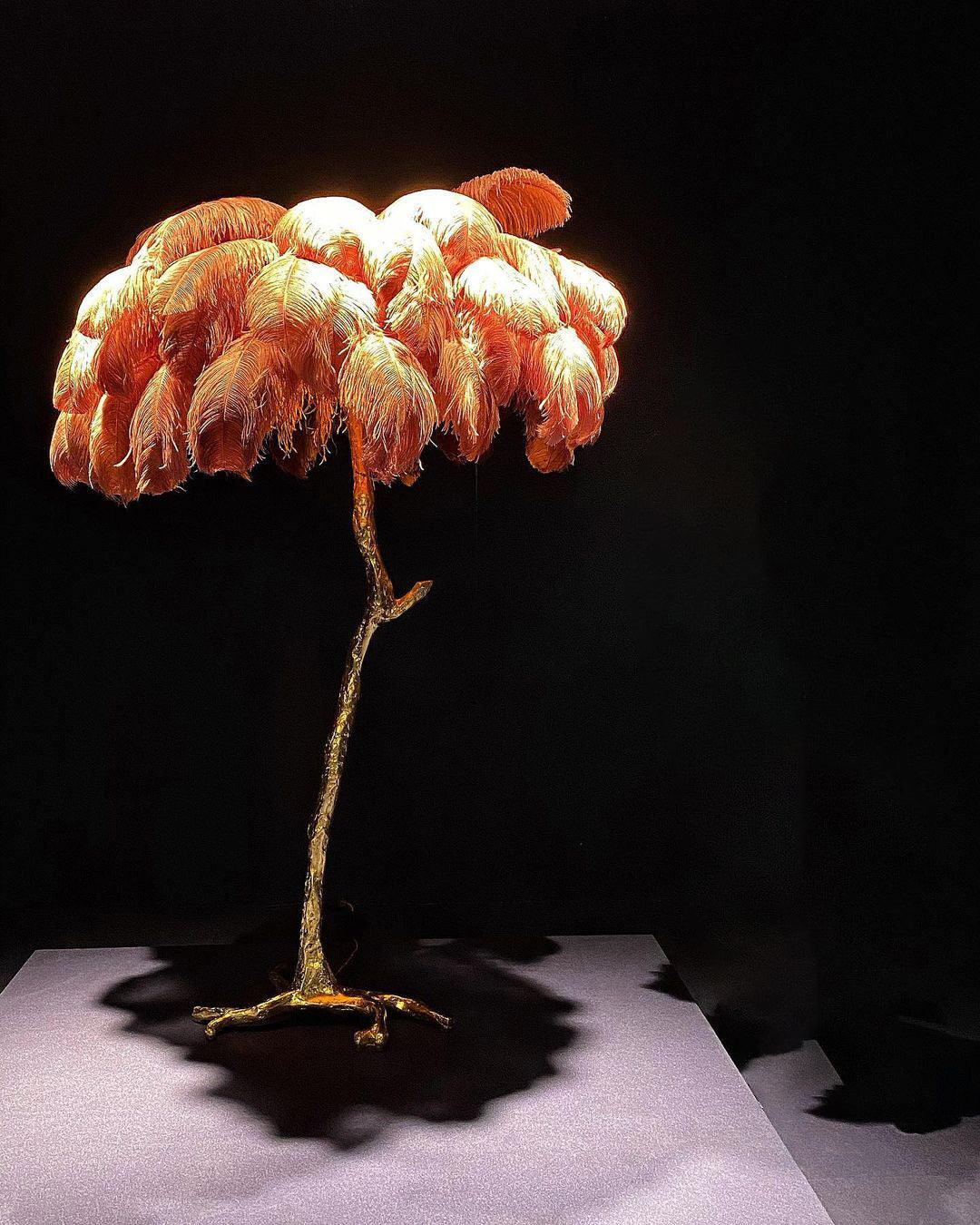 Ostrich Feather Brass Floor Lamp Floor lamp