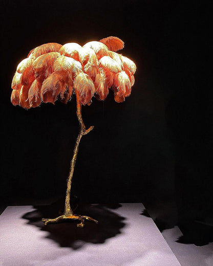 Ostrich Feather Brass Floor Lamp Floor lamp