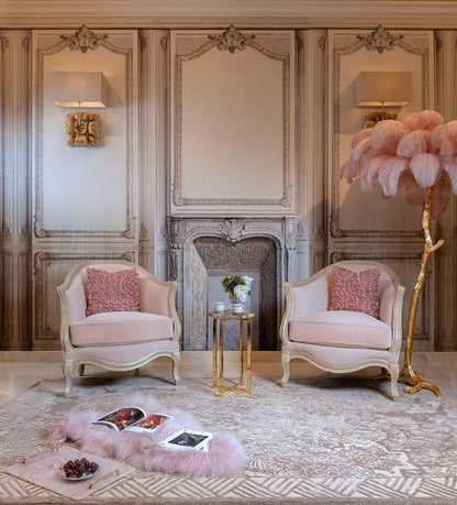 Ostrich Feather Brass Floor Lamp Floor lamp