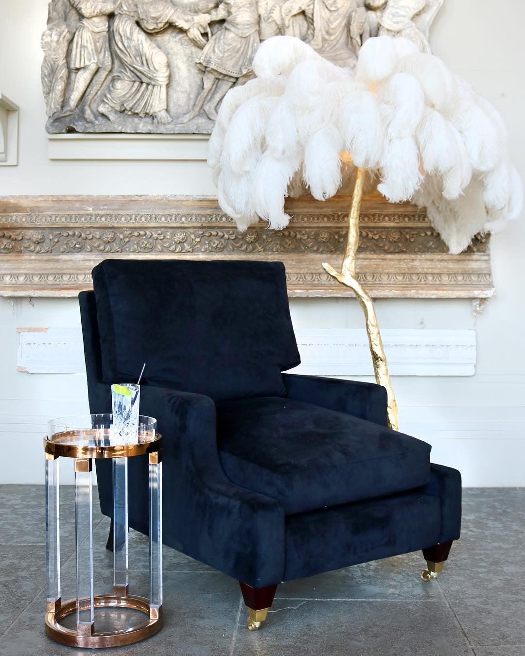 Ostrich Feather Brass Floor Lamp Floor lamp