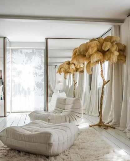 Ostrich Feather Brass Floor Lamp Floor lamp