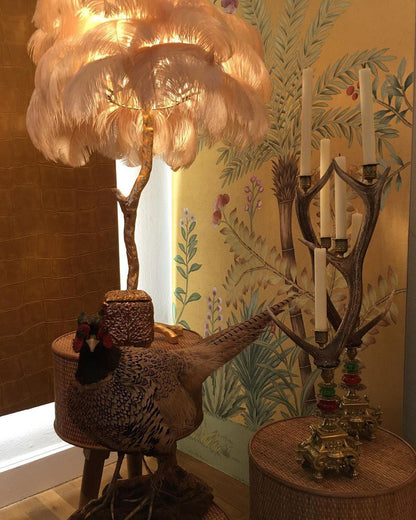 Ostrich Feather Brass Floor Lamp Floor lamp