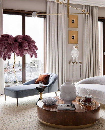 Ostrich Feather Brass Floor Lamp Floor lamp