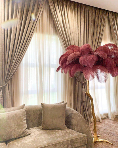 Ostrich Feather Brass Floor Lamp Floor lamp