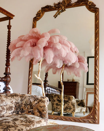 Ostrich Feather Brass Floor Lamp Floor lamp