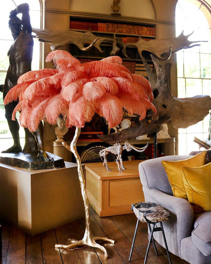Ostrich Feather Brass Floor Lamp Floor lamp