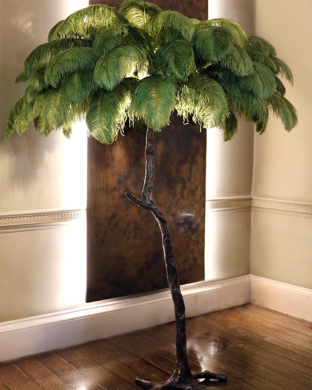 Ostrich Feather Brass Floor Lamp Floor lamp