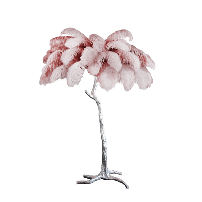 Ostrich Feather Brass Floor Lamp Silver / Candy floss / US Plug Floor lamp