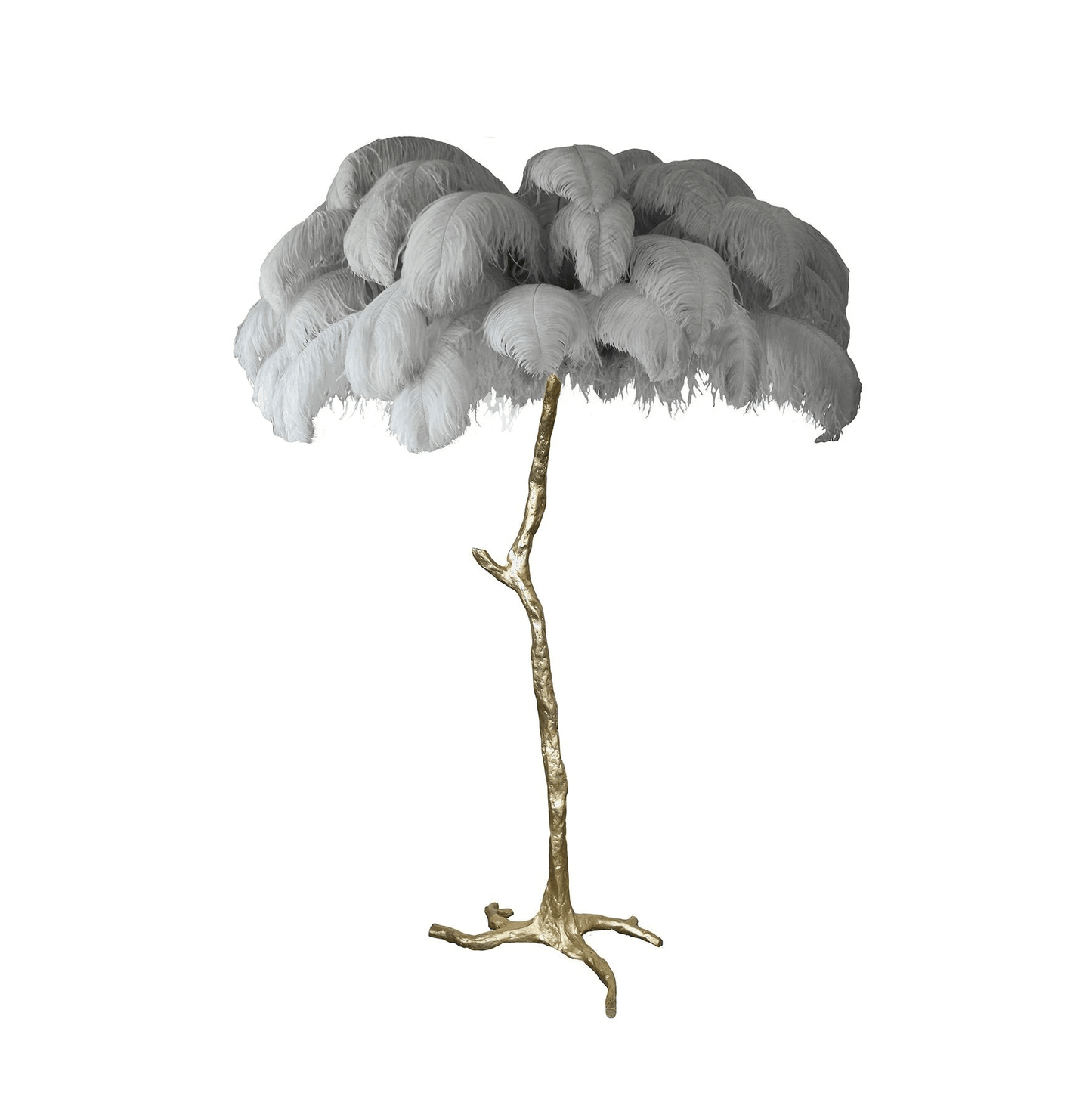 Ostrich Feather Brass Floor Lamp Polished brass / Cloud / US Plug Floor lamp