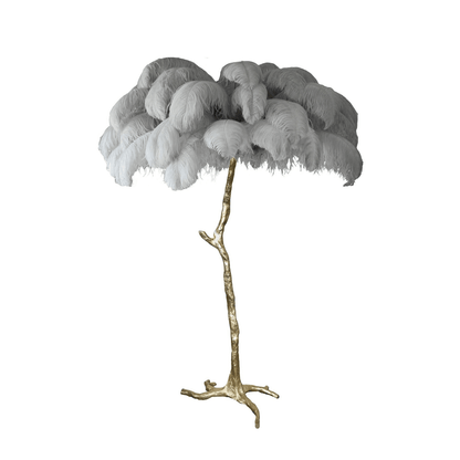 Ostrich Feather Brass Floor Lamp Polished brass / Cloud / US Plug Floor lamp