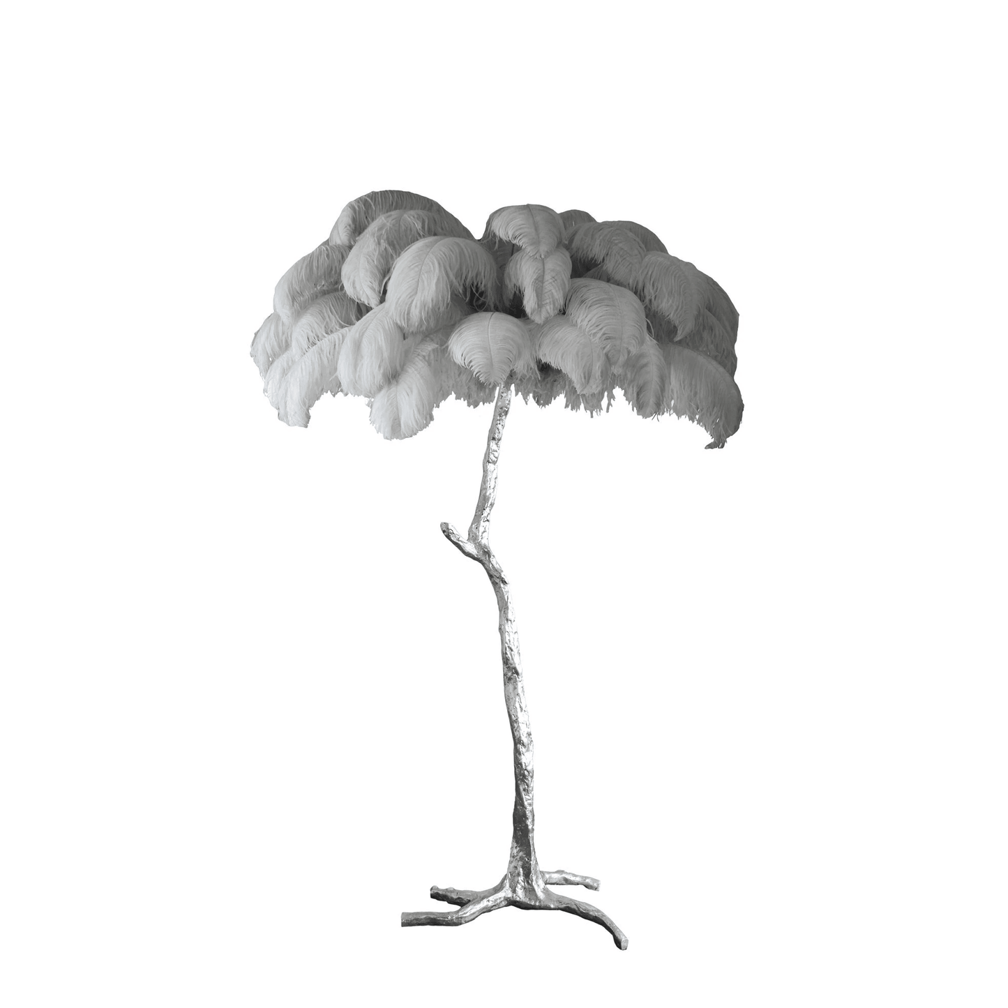 Ostrich Feather Brass Floor Lamp Silver / Cloud / US Plug Floor lamp