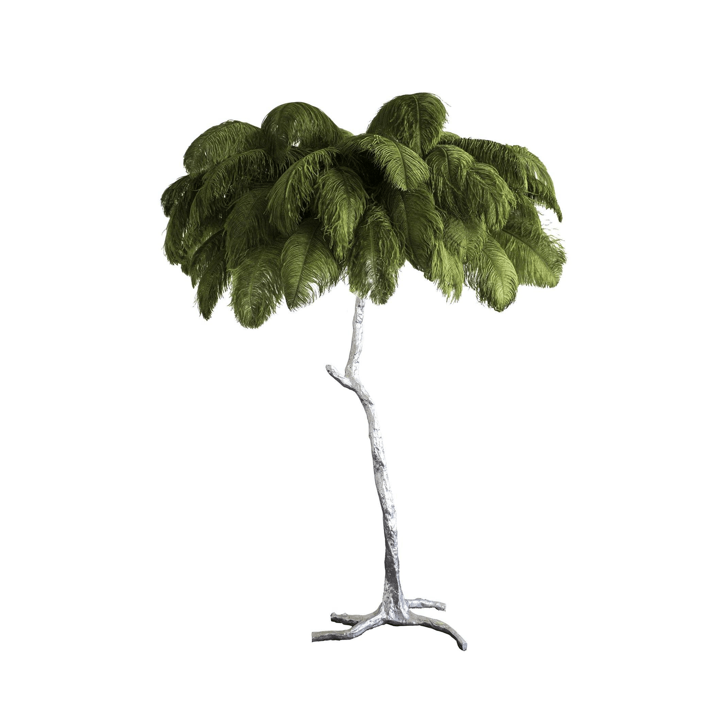 Ostrich Feather Brass Floor Lamp Silver / Ivy green / US Plug Floor lamp