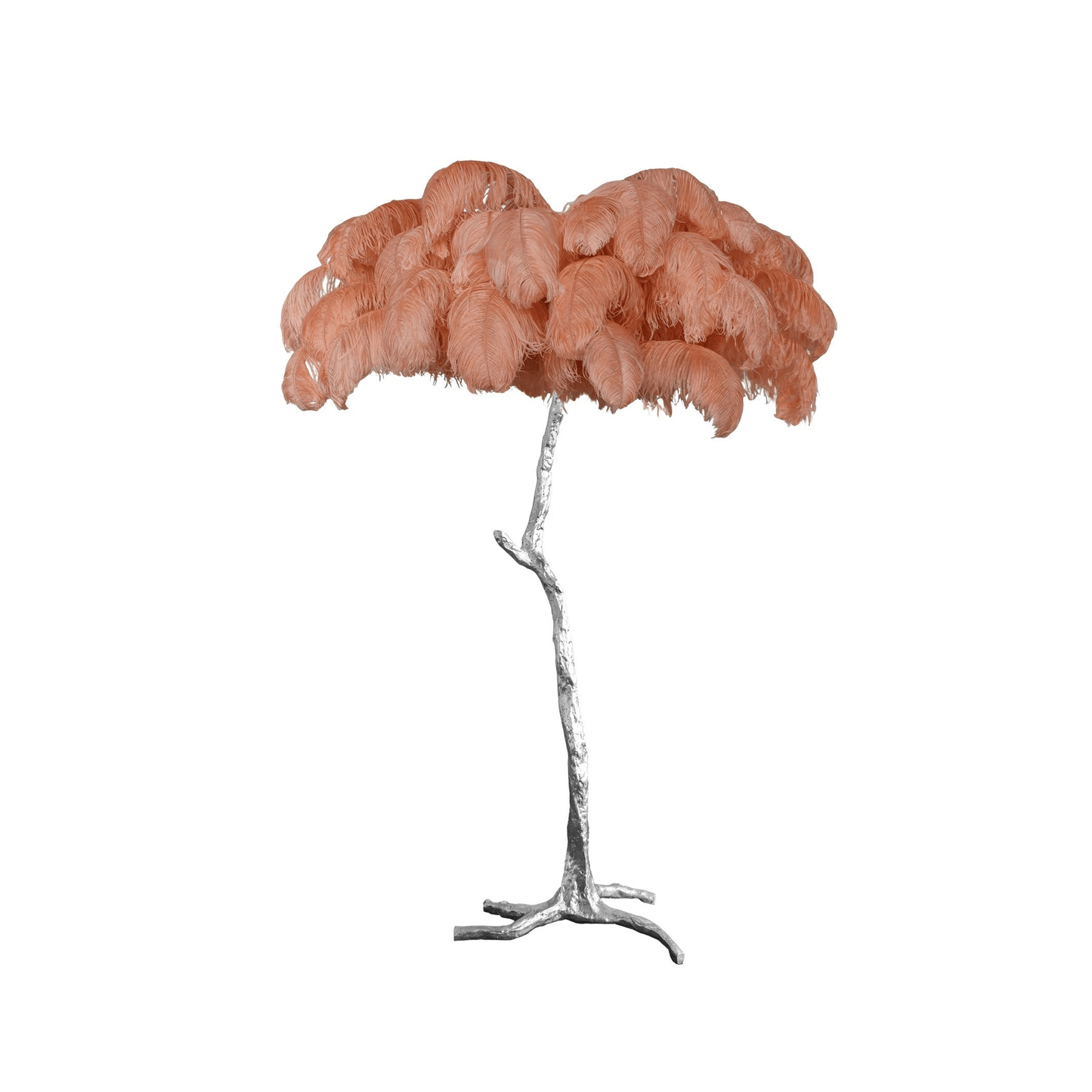 Ostrich Feather Brass Floor Lamp Silver / Mandarin orange / US Plug Floor lamp