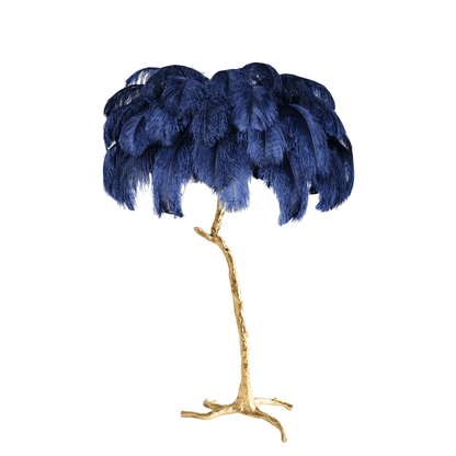 Ostrich Feather Brass Floor Lamp Polished brass / Navy / US Plug Floor lamp