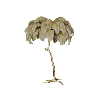 Ostrich Feather Brass Floor Lamp Polished brass / Old gold / US Plug Floor lamp