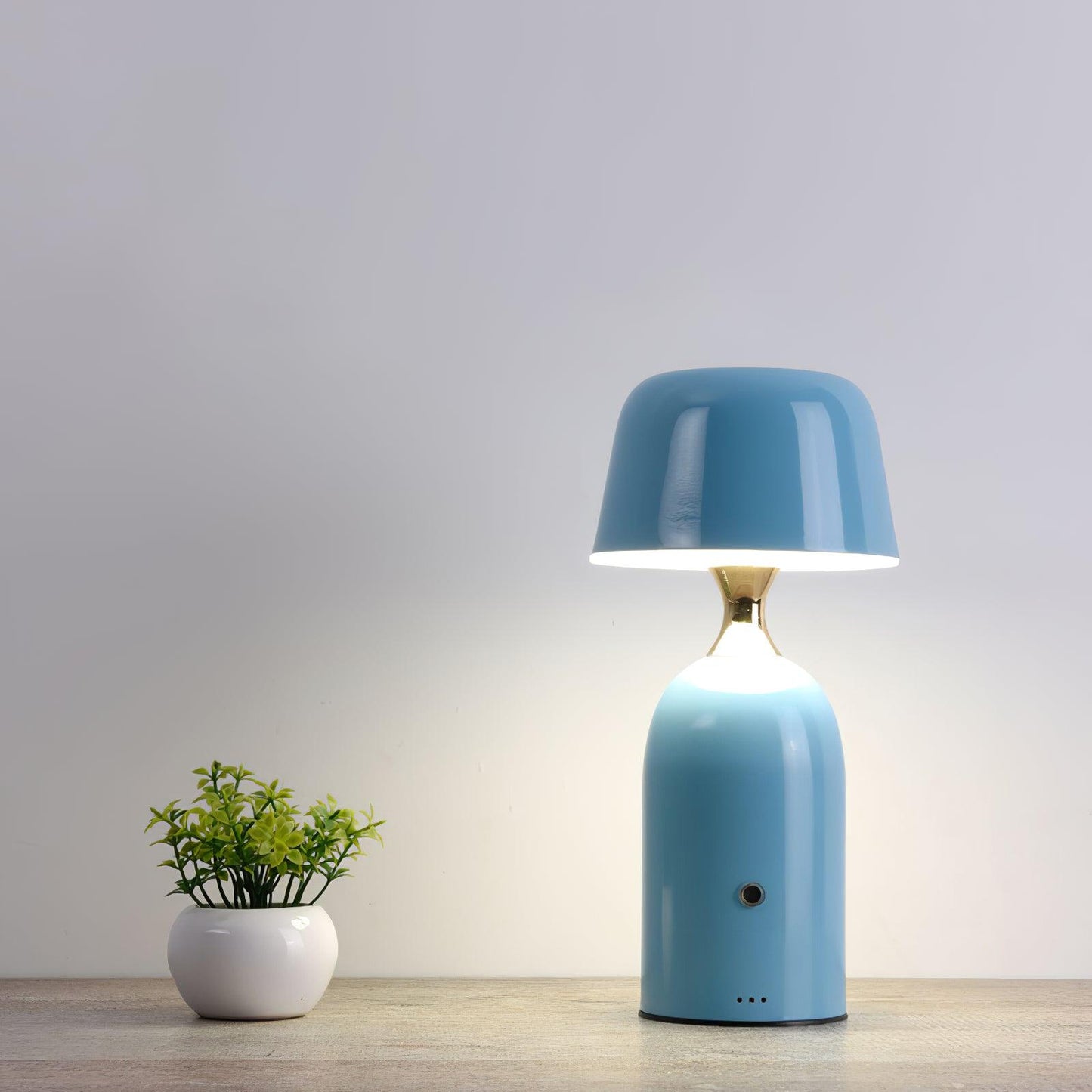 Ouliope Built-in Battery Table Lamp ? 4.5″ x H 9.8″/ Dia 11.5cm x H 25cm / Blue / Touch Table lamp