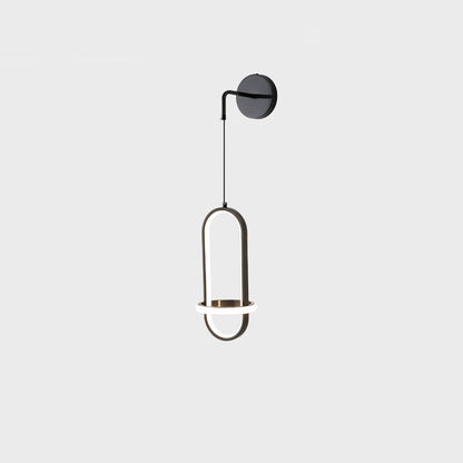 Oval Brass Wall Light W 7.1″ x H 13.8″ / W 18cm x H 35cm / Black / Three-color changing light Wall lamp