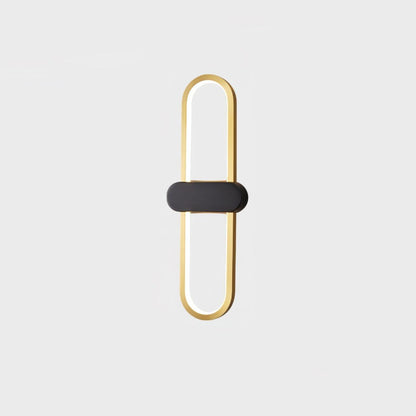 Oval LED Wall Lamp Dia 5.1″ x H 15.7″ / Dia 13cm x H 40cm / Gold & Black / Warm Light Wall lamp