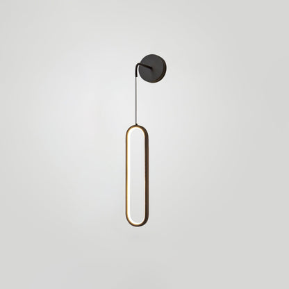 Oval LED Brass Wall Lamp Dia 9cm x H 68cm / Dia 3.5″ x H 26.8″ / Black / Three-Color Changing Light Wall lamp