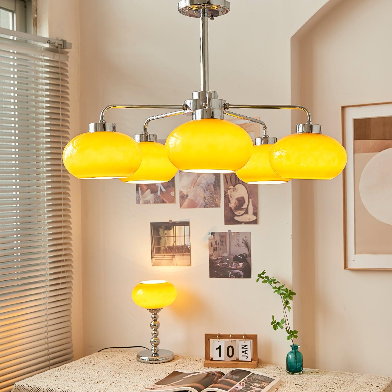 Oval Persimmon Chandelier Chandelier