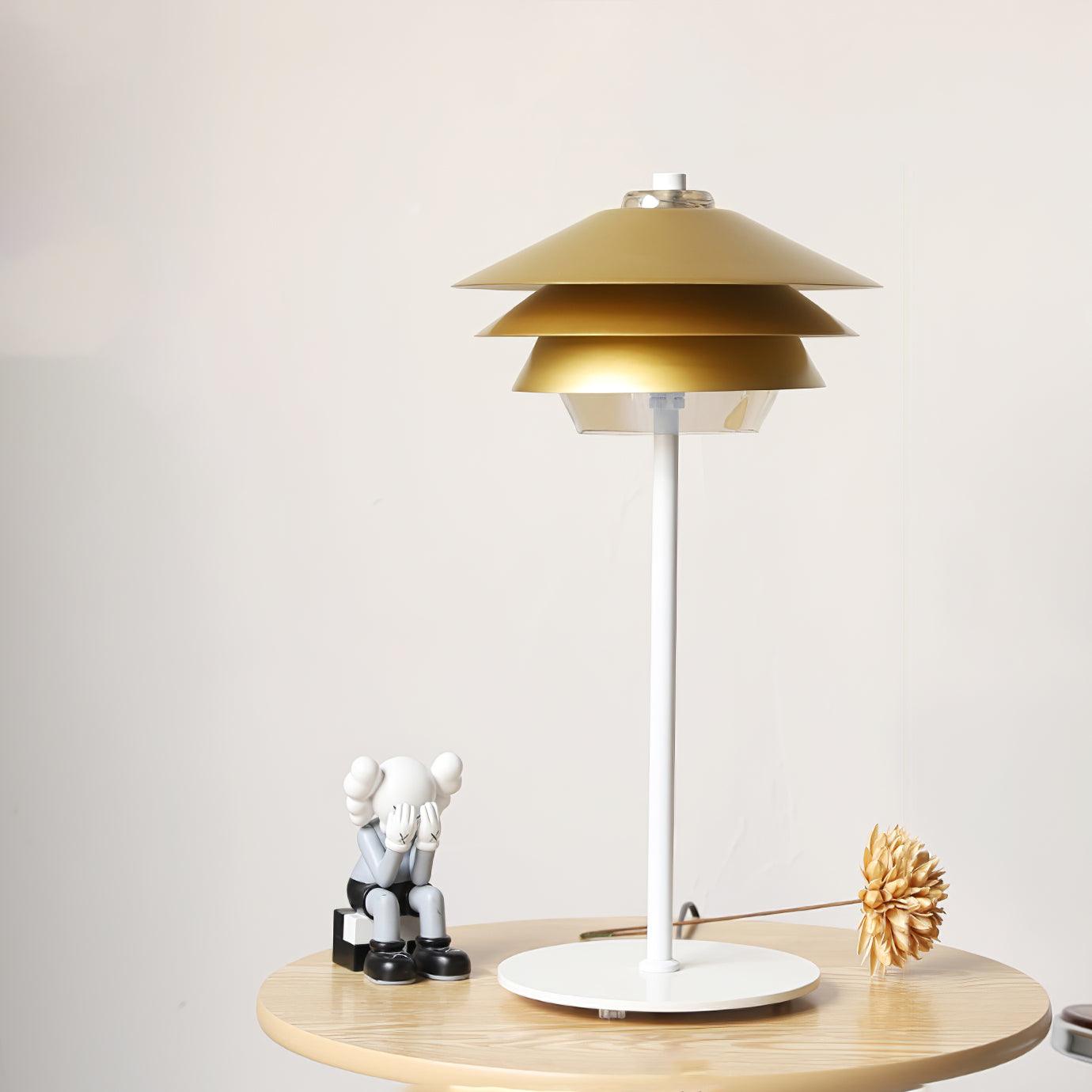 Overlay Table Lamp Dia 10.6″ x H 21.2″ / Dia 27m x H 54cm / Gold / US Plug Table lamp