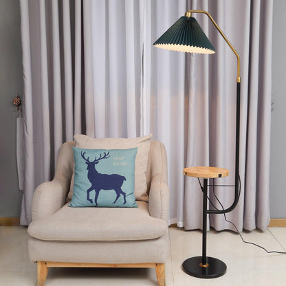 Ozz Floor Lamp Wooden desktop: W 21.7″ x H 65″ / W 55cm x H 165cm / Green & Black & Gold / US plug Floor lamp