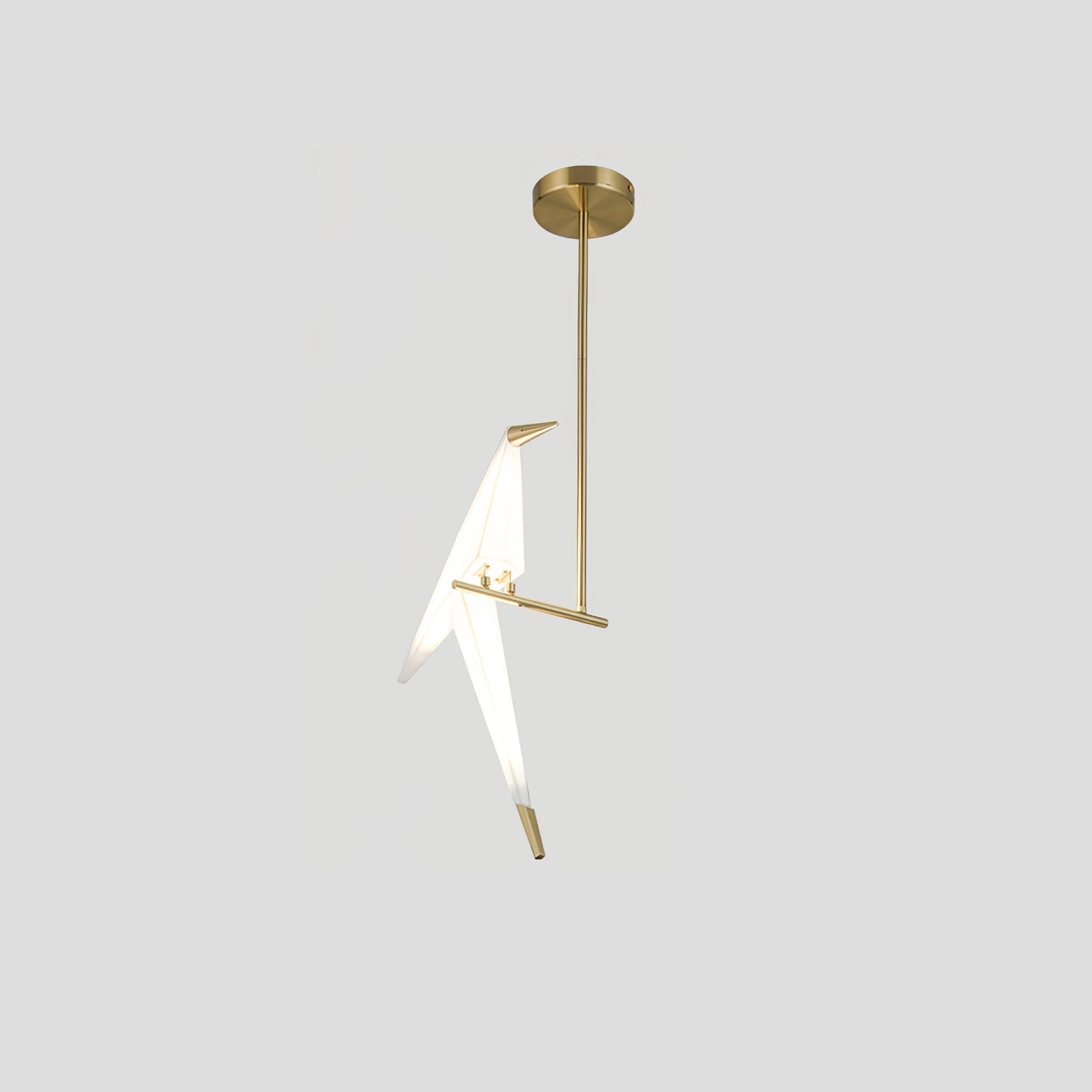 Paper Crane Bird LED Chandelier 1head A ? 8.7″ x H 34.6″ / Dia 22cm x H 88cm (Power:~8W) / Gold & White / Warm Light