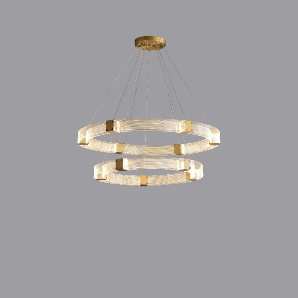 Parallel LED Chandelier Two layers ? 31.5″ + ? 23.6″ / Dia 80cm + Dia 60cm / Round / Warm white Chandelier