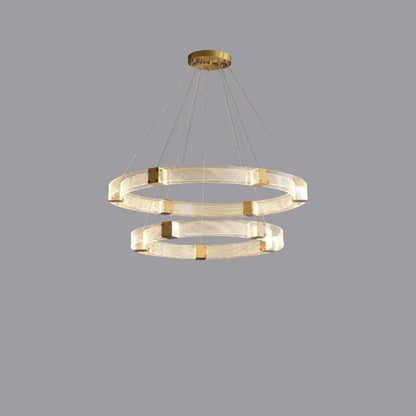 Parallel LED Chandelier Two layers ? 31.5″ + ? 23.6″ / Dia 80cm + Dia 60cm / Round / Warm white Chandelier