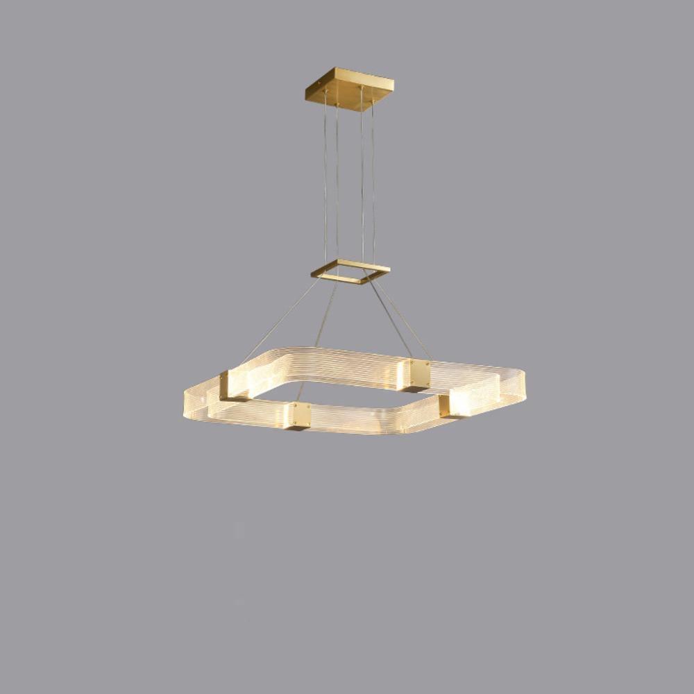 Parallel LED Chandelier ? 19.7″ x H 2″ / Dia 50cm x H 5cm / Square / Warm white Chandelier