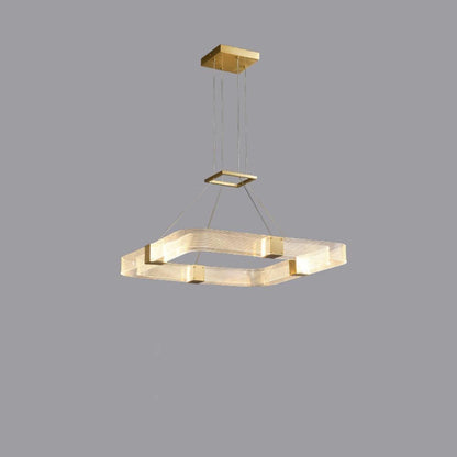 Parallel LED Chandelier ? 19.7″ x H 2″ / Dia 50cm x H 5cm / Square / Warm white Chandelier