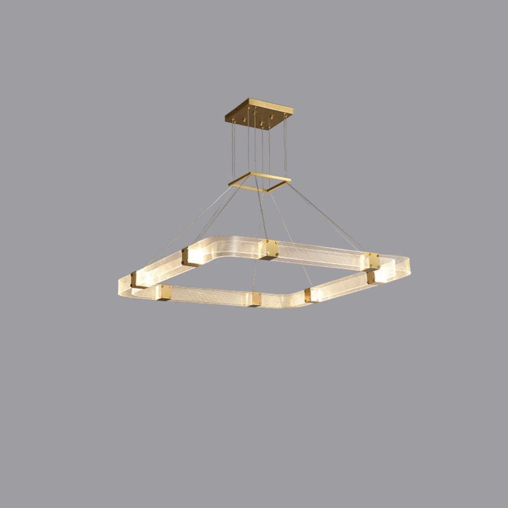 Parallel LED Chandelier ? 23.6″ x H 2″ / Dia 60cm x H 5cm / Square / Warm white Chandelier