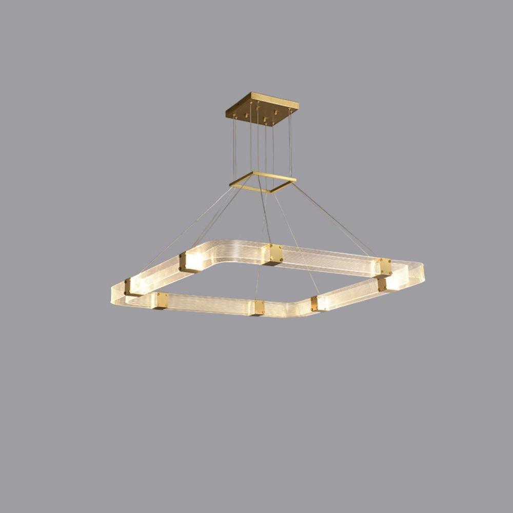 Parallel LED Chandelier ? 31.5″ x H 2″ / Dia 80cm x H 5cm / Square / Warm white Chandelier