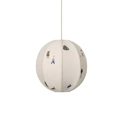 Park Embroidered Textile Pendant Lamp Dia 13.8″ x H 13.8″ / Dia 35cm x H 35cm / White Pendant light