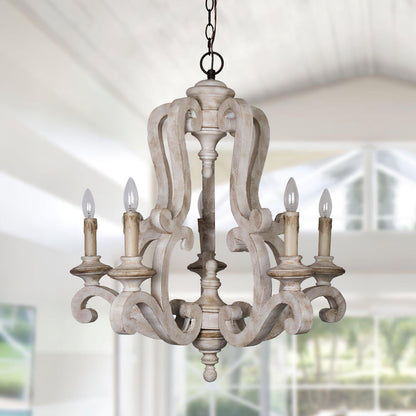 Parrotuncle Wooden Candle Chandelier Chandelier