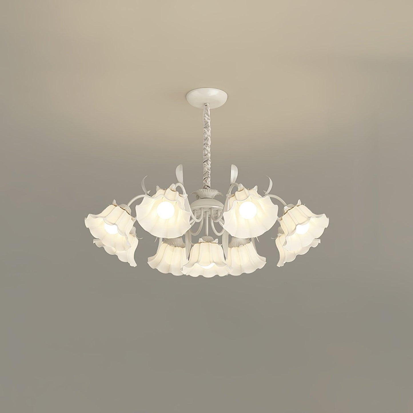 Pastoral Flower Chandelier 9 heads ? 34.6″ x H 31.5″ / Dia 88cm x H 80cm / White & White Chandelier