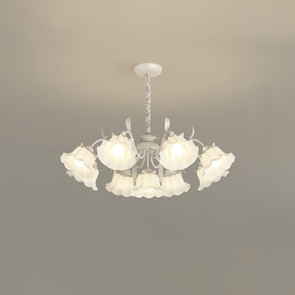 Pastoral Flower Chandelier 9 heads ? 34.6″ x H 31.5″ / Dia 88cm x H 80cm / White & White Chandelier