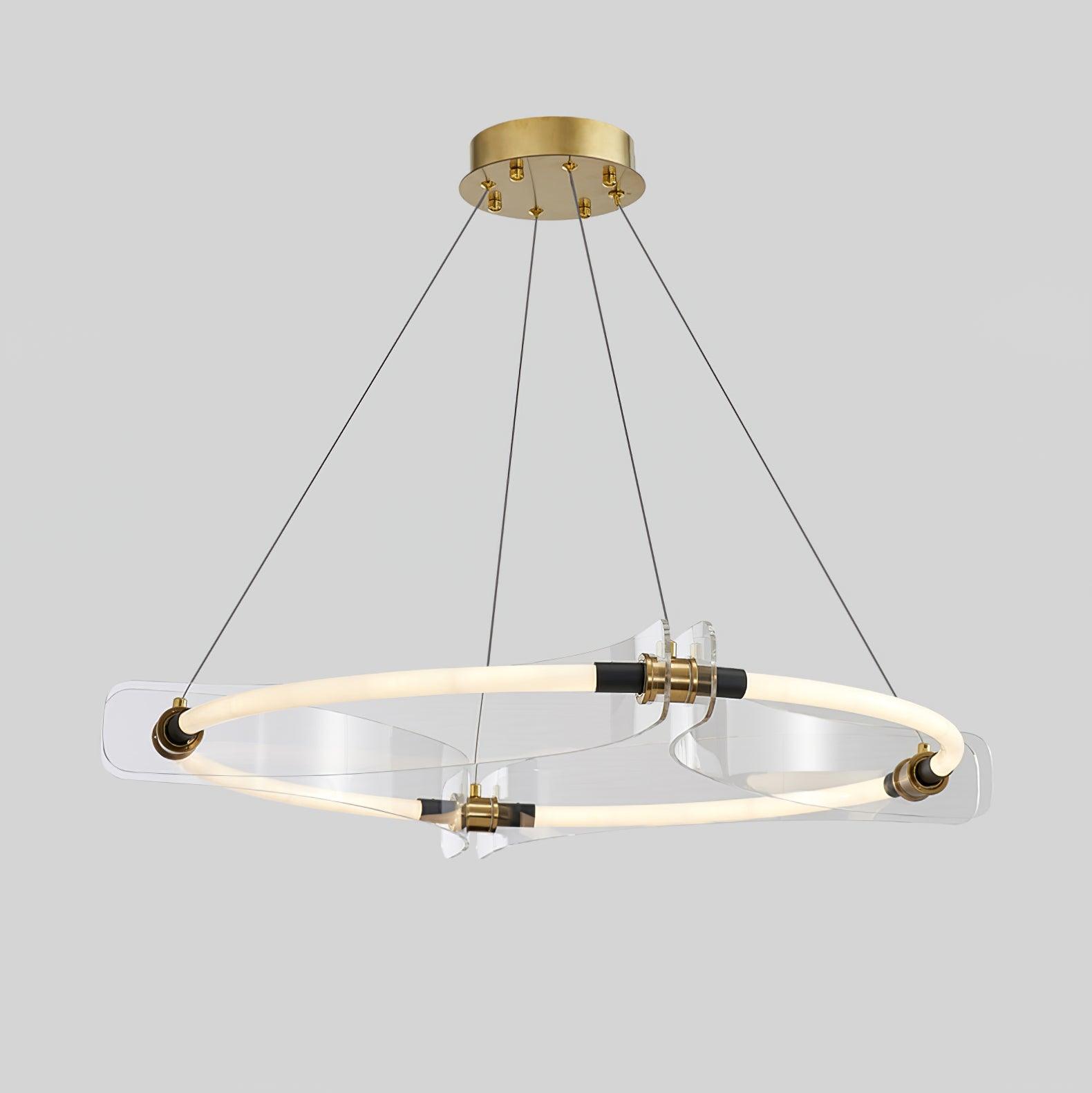 Paulmann LED Pendant Light Dia 23.6″ x H 3.1″ / Dia 60cm x H 8cm / Gold & Transparent / Warm Light Pendant light