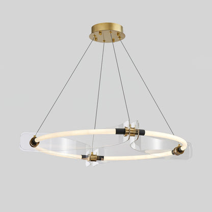 Paulmann LED Pendant Light Dia 23.6″ x H 3.1″ / Dia 60cm x H 8cm / Gold & Transparent / Warm Light Pendant light