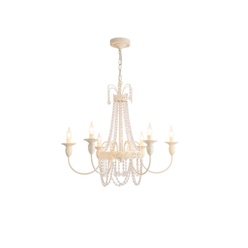 Pavia Chandelier Dia 33.5″ x H 25.6″ / Dia 85cm x H 65cm / White & Clear Chandelier