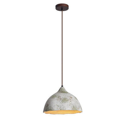 Pear Shape Ceramic Pendant Light Dia 11.8″ x H 7.9″ / Dia 30cm x H 20cm / Grey ceramic & Dark wood Pendant light