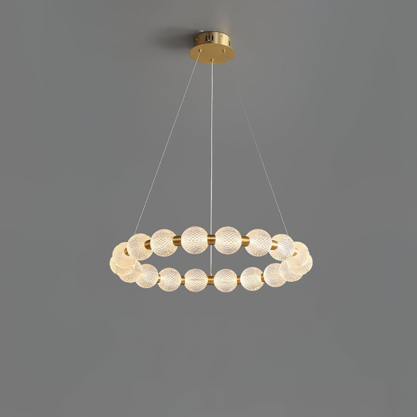 Pearl Chandelier Dia 24.4″ x H 3.1″ / Dia 62cm x H 8cm / Brass / Warm White Chandelier